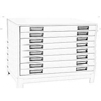 Heavy Duty 8 Drawer Steel Plan Filing Cabinets Ivory Only