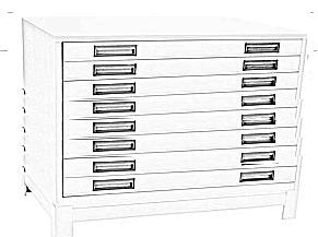 Heavy Duty 8 Drawer Steel Plan Filing Cabinets Ivory Only