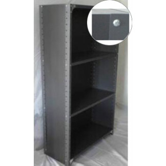 Heavy Duty Closed 4 Shelves Freestanding Bolted Steel Shelving-Hammer tone grey only.