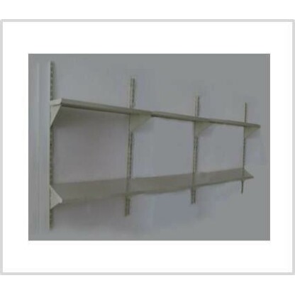 Heavy Duty 6 Shelves Set Wall Mounted Steel Shelving-Ivory Color Only