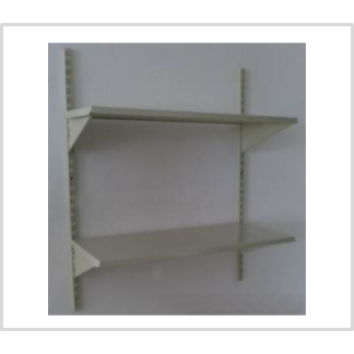 Heavy Duty 2 Shelves Set Wall Mounted Steel Shelving-Ivory Color Only.